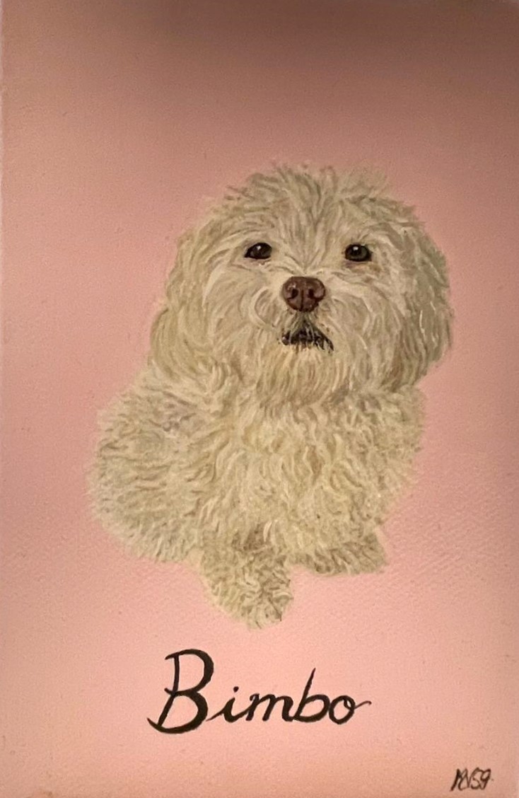 Hand-painted Acrylic Painting pet portrait of Bimbo